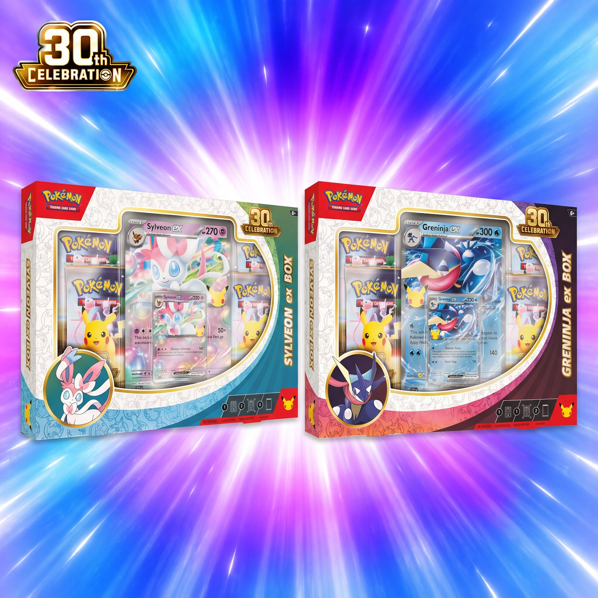 Pokémon TCG: 30th Celebration Sylveon ex & Greninja ex Box Bundle